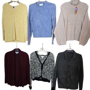 Women's Small S 4 6  Sweaters Cardigans Pullovers Winter Wholesale Bulk Lot of 6